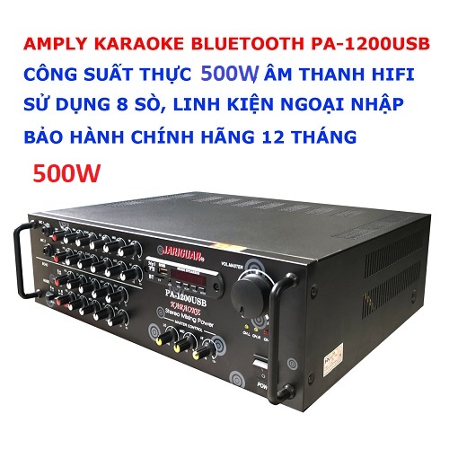 Amply tăng âm PA-1200USB 8 sò, công suất 500W, đại lý, phân phối,mua bán, lắp đặt giá rẻ